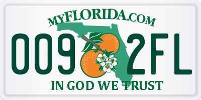 FL license plate 0092FL