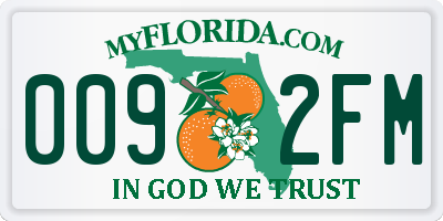 FL license plate 0092FM