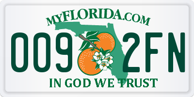 FL license plate 0092FN