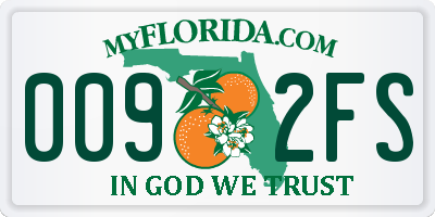 FL license plate 0092FS