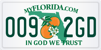 FL license plate 0092GD