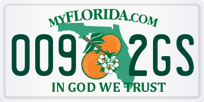 FL license plate 0092GS