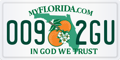 FL license plate 0092GU