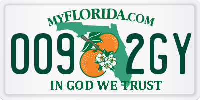 FL license plate 0092GY