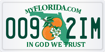 FL license plate 0092IM