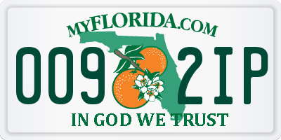 FL license plate 0092IP