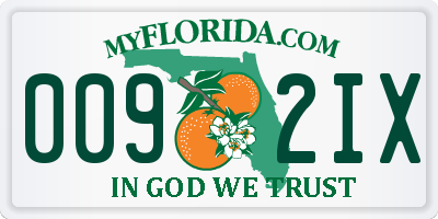 FL license plate 0092IX