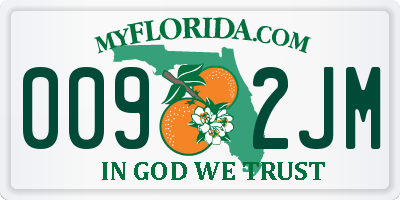FL license plate 0092JM