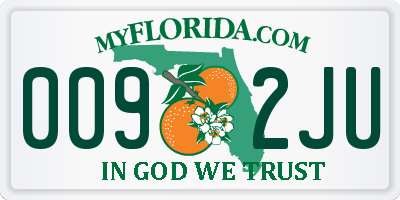 FL license plate 0092JU