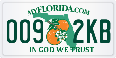 FL license plate 0092KB