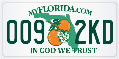 FL license plate 0092KD