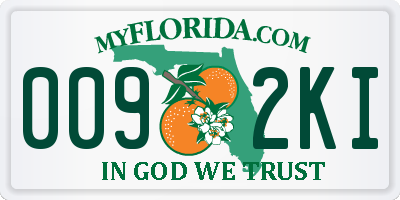 FL license plate 0092KI