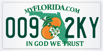 FL license plate 0092KY