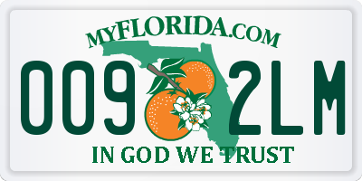 FL license plate 0092LM