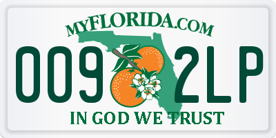 FL license plate 0092LP