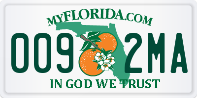 FL license plate 0092MA
