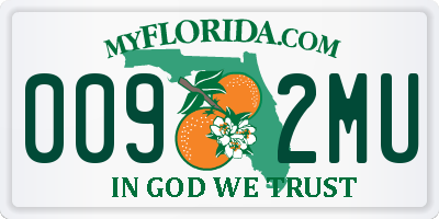 FL license plate 0092MU