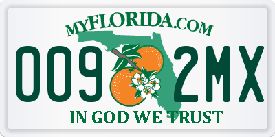 FL license plate 0092MX