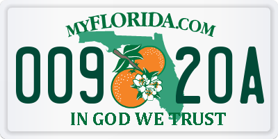 FL license plate 0092OA