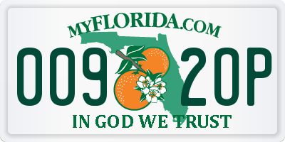 FL license plate 0092OP