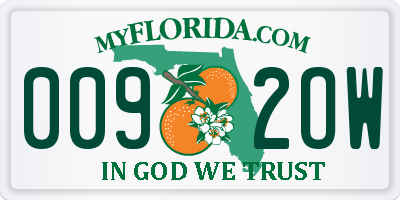 FL license plate 0092OW