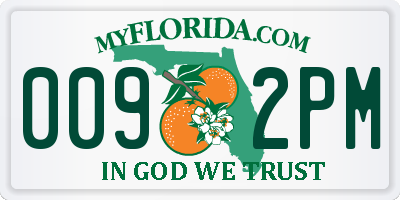 FL license plate 0092PM
