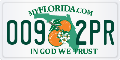 FL license plate 0092PR