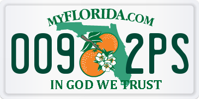 FL license plate 0092PS
