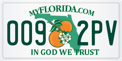 FL license plate 0092PV