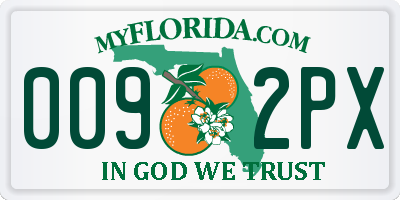 FL license plate 0092PX