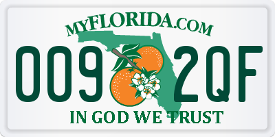 FL license plate 0092QF