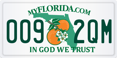 FL license plate 0092QM