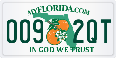 FL license plate 0092QT