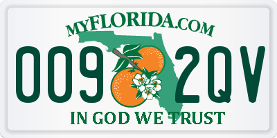 FL license plate 0092QV
