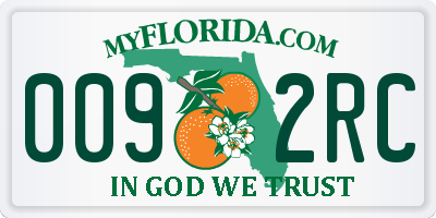FL license plate 0092RC