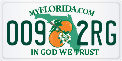 FL license plate 0092RG