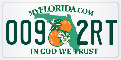 FL license plate 0092RT