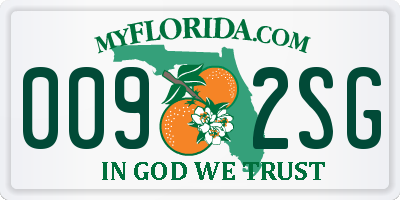 FL license plate 0092SG