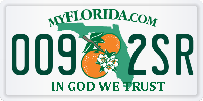 FL license plate 0092SR