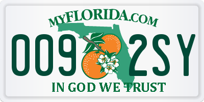 FL license plate 0092SY