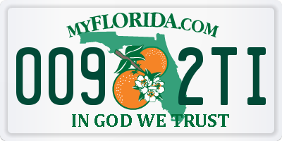 FL license plate 0092TI