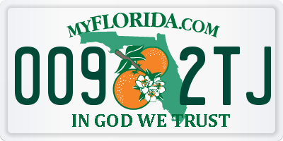 FL license plate 0092TJ