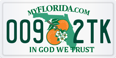 FL license plate 0092TK