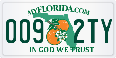 FL license plate 0092TY