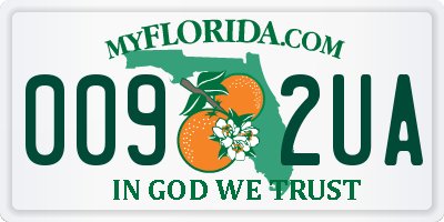 FL license plate 0092UA