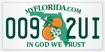 FL license plate 0092UI
