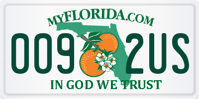 FL license plate 0092US