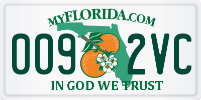 FL license plate 0092VC