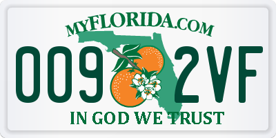 FL license plate 0092VF