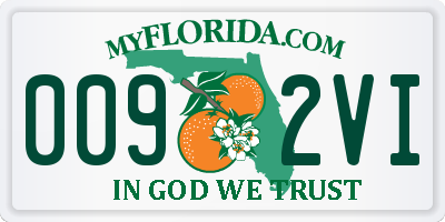 FL license plate 0092VI